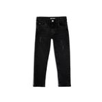 KOTON Erkek Çocuk Normal Bel Cep Detaylı Normal Paça Dar Kesim Jean Pantolon, Siyah (999), 5/6 Yaş