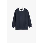 Koton Erkek Çocuk Okul Sweatshirt Basic Okul Gömleği Yaka Detaylı Uzun Kollu Pamuklu