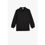 Koton Erkek Çocuk Polo Yaka Sweatshirt Uzun Kollu Düğme Detaylı Pamuklu