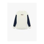 Koton Erkek Çocuk Şardonlu Renk Kontrastlı Uzun Kollu Bisiklet Yaka Baskılı Oversize Sweatshirt