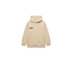 Koton Erkek Çocuk Şardonlu Uzun Kollu Pamuklu Baskılı Oversize Kapşonlu Sweatshirt, Ekru, 9-10 Yaş