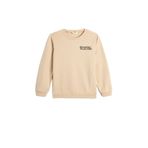 Koton Erkek Çocuk Sweatshirt, Uzun Kollu, Bisiklet Yaka, Dokulu, Şardonlu, Ekru, 7-8 Yaş