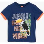 Koton Erkek Çocuk Yazılı Baskılı T-Shirt - 9 - 12 Ay - Lacivert