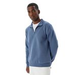 Koton Erkek Dik Yaka Yarım Fermuarlı Uzun Kollu Sweatshirt S Mavi (612)