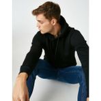 Koton Erkek Kapüsonlu Uzun Kollu Sweatshirt - S - Siyah