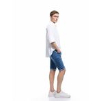 Koton Erkek Normal Bel Cep Detaylı Rahahat Kesim Jean Şort, Koyu İndigo (741), 29