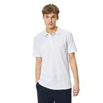 KOTON Erkek Polo Yaka Kısa Kollu Basic Tişört, Beyaz (000), M