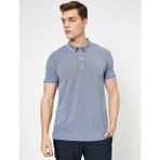 Koton Erkek Polo Yaka Kol Ucu ve Yakası Çizgili Slim Fit T-Shirt - Mavi
