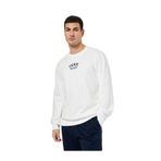 Koton Erkek Regular Fit Uzun Kollu Nakışlı Şardonlu Bisiklet Yaka Sweatshirt, Beyaz, 2XL