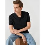 Koton Erkek Slim Fit Desenli Polo Yaka Tişört - Siyah