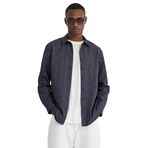 Koton Erkek Spor Gömlek Mikro Desenli Slim Fit Non Iron Lacivert Desenli, M