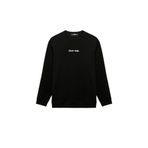 Koton Erkek Sweatshirt, İşleme Detaylı, Uzun Kollu, Bisiklet Yaka, Siyah, L Beden