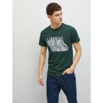 Koton Erkek Yazılı Baskılı T-Shirt Kısa Kollu Pamuklu - Yeşil