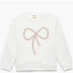 Koton Fiyonk Baskılı Ekru Kız Çocuk Sweatshirt Truvakar Kol ile Rahat Günlük Giyim 6WKG10209AK - 13 - 14 Yaş