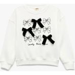 Koton Fiyonk Detaylı Ekru Kız Çocuk Sweatshirt 6WKG10124AK - 4 - 5 Yaş
