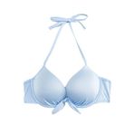 Koton Fiyonklu Kalp Yaka Boyundan Bağlamalı Push-Up Bikini Üstü