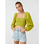 Koton Gipe Detaylı Crop Bluz Modal