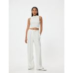 Koton Halter Yaka Atlet Dokulu Slim Fit - XL - Ekru