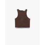 Koton Halter Yaka Kolsuz Nakış Detaylı Viskon Keten Karışımlı Crop Bluz
