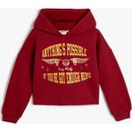 Koton Harry Potter Kapşonlu Sweat Lisanslı Uzun Kollu Şardonlu Bordo 4wkg10489ak 4WKG10489AK464 Bordo