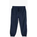 Koton Jogger Pantolon Beli Bağlamalı Cepli Erkek Çocuk Günlük Rahat Kalıp Polyester Karışımlı - 9 - 12 Ay - Lacivert - Klasik