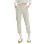 Koton Kadın Crop Paça Basic Pantolon Beli Lastikli Cepli Vizon Melanj, XS