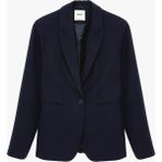 Koton Kadın Düğmeli Cepli Geniş Yaka Krep Blazer Ceket Polyester Karışımlı Regular Fit - 40 - Lacivert