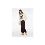 Koton Kadın Ekru Halter Yaka Uzun Kollu Üç İplik Şardonlu Sweatshirt Rahat ve Şık