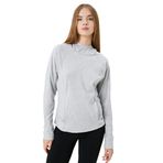 KOTON Kadın Kapüşonlu Slim Spor Sweatshirt Cepli, Beyaz Desenli, L