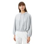 Koton Kadın Kapüşonlu Sweatshirt Beli ve Bilekleri Lastikli, Gri, M