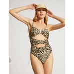 Koton Kadın Metal Detaylı Leopar Desenli Mayo, Leopar Desenli (LD1), 34