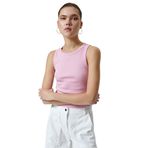 KOTON Kadın Ribanalı Basic Atlet Pamuklu Slim Fit, Pembe (273), L