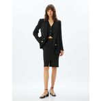 Koton Kalem Etek Midi Boy Önden Yırtmaç Detaylı Slim Fit Krep Scuba Kumaş
