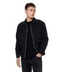 Koton Kapaklı Cepli Regular Fit Pamuklu Gömlek Yaka Fermuarlı Bomber Jean Ceket