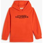 Koton Kapşonlu Sweatshirt California Baskılı Şardonlu - 5 - 6 Yaş - Turuncu