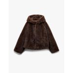 Koton Kapüşonlu Cepli Oversize Suni Kürk Kaban Kahverengi 6wak00206ew Kahve