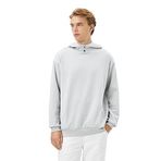 Koton Kapüşonlu Uzun Kollu Düğme Detaylı Cep Detaylı Sweatshirt, Erkek, Gri, S