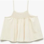 Koton Kare Yaka Gipe Detaylı Askılı Crop Bluz - Ekru - 13 - 14 Yaş
