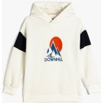 Koton Kayak Temalı Ekru Kapşonlu Sweatshirt Uzun Kollu Erkek Çocuk 7 - 8 Yaş Rahat Tasarım