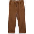 Koton Keten ve Viskon Karışımlı Beli Bağlamalı Rahat Kesim Basic Pantolon - Kahve - Relax - 12 - 18 Ay