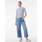Koton Kısa Geniş Paça Pamuklu Regular Fit Denim Pantolon - Crop Wide Leg Jeans - Mavi - 30 / 32