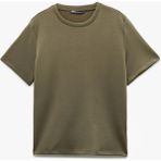 Koton Kısa Kollu Regular Fit Viskon Karışımlı Bisiklet Yaka Scuba Kumaş Basic Tişört - XL - Yeşil