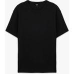 Koton Kısa Kollu Slim Fit Tişört Erkek Pamuklu Günlük Kullanım için Siyah