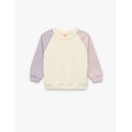 Koton Kız Bebek Bisiklet Yaka Uzun Kollu Şardonlu Pamuklu Sweatshirt, Ekru, 24-36 Ay