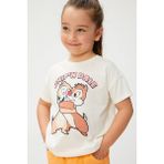 Koton Kız Bebek Chip ve Dale Lisanslı Kısa Kollu Bisiklet Yaka Tişört - Ekru - 9 - 12 Ay
