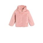 Koton Kız Bebek Kapşonlu Peluş Ceket Fermuarlı Uzun Kollu Pembe, 4/5 Yaş