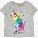 Koton Kız Bebek Kısa Kol Baskılı T-Shirt Bisiklet Yaka Grafik Desenli 3 - 6 Ay - Beyaz