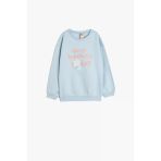 Koton Kız Bebek Pamuklu Uzun Kollu Slogan Baskılı Sweatshirt