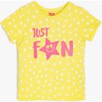 Koton Kız Bebek Yazılı Baskılı T-Shirt - 6 - 9 Ay - Sarı