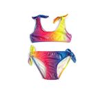 Koton Kız Çocuk Bikini Takımı Parlak Çok Renkli 2 Parça, Pembe Desenli, 3-4 Yaş